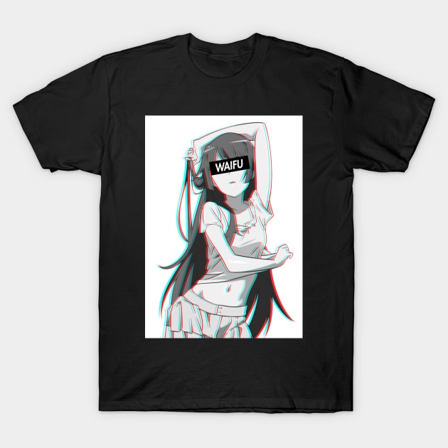 Bakemonogatari Hitagi Senjougahara Waifu Material T-Shirt by HentaiK1ng